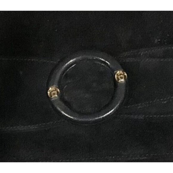 Gucci navy suede clutch w a wide navy leather accent strap - Picture 6 of 6